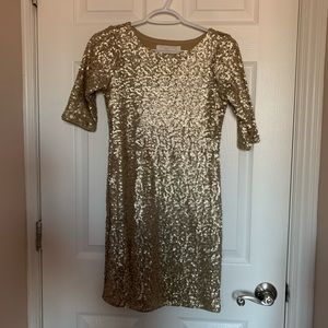 Abercrombie & Fitch Gold Sequin Mini Dress